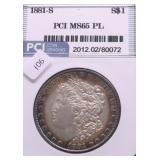 1881 S  PCI MS65 PL MORGAN DOLLAR