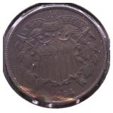 1864 TWO CENT PIECE XF