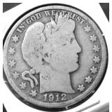 1912 BARBER HALF DOLLAR G