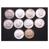 10 40 % SILVER HALF DOLLARS