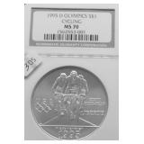 1995 D NGC MS70 CYCLING SILVER DOLLAR KEY