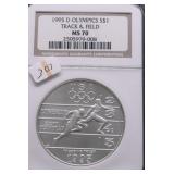 1995 D NGC MS70 TRACK& FIELD SILVER DOLLAR KEY