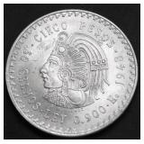 1948 GEM BU MEXICO SILVER 5 PESOS