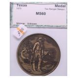 1973 TEXAS MEDAL PCI MS60  BRASS