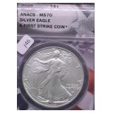 2023 ANACS MS70 SILVER EAGLE