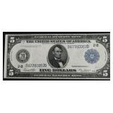 1914 5 $ FEDERAL RESERVE NOTE AU
