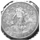 1908 US PHILIPPINES SILVER PESO AU
