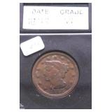 1848 LARGE CENT VF