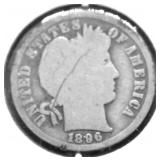 1896 BARBER DIME G