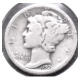 1928 MERCURY DIME VF