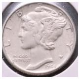 1944 CHOICE BU MERCURY DIME