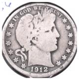 1912 BARBER HALF DOLLAR G