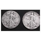 TWO WALKING HALF DOLLARS