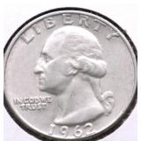 1962 D WASHINGTON QUARTER AU