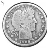 1906 O BARBER HALF DOLLAR G