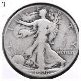 1920 S WALKING HALF DOLLAR VG