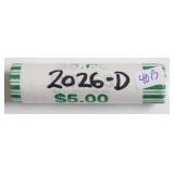 2026 D  250TH ANNIVERSARY BANK ROLL DIMES
