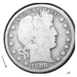 1908 O BARBER HALF DOLLAR G