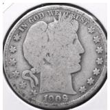 1909 BARBER HALF DOLLAR G