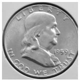 1959 D GEM FBL FRANKLIN HALF DOLLAR