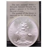 1972 BAHAMAS GEM BU SILVER 5 DOLLARS