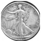 1942 D WALKING HALF DOLLAR VF