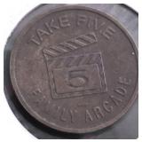TAKE 5 VINTAGE GAME TOKEN XF