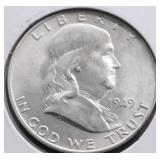 1949 D GEM BU FBL FRANKLIN HALF DOLLAR
