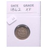 1862 INDIAN HEAD CENT XF