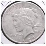 1924 PEACE DOLLAR VF