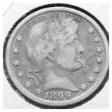 1899 BARBER QUARTER VF