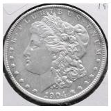 1904 MORGAN DOLLAR AU