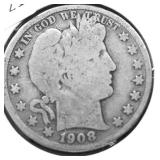 1908 D BARBER HALF DOLLAR G