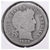 1902 O BARBER DIME G