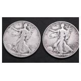 TWO WALKING HALF DOLLARS
