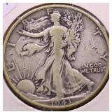 1943 WALKING HALF DOLLAR VF