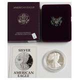1992 PROOF SILVER EAGLE W BOX PAPERS