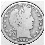1900 BARBER HALF DOLLAR VG