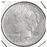 1924 PEACE DOLLAR AU