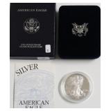 1999 PROOF SILVER EAGLE W BOX PAPERS