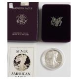 1988 PROOF SILVER EAGLE W BOX PAPERS