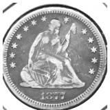 1877 CC SEATED QUARTER VF