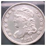 1831 BUST HALF DIME AU DETAILS