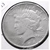 1924 PEACE DOLLAR VF