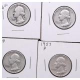 4 SILVER QUARTERS