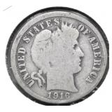 1916 BARBER DIME G