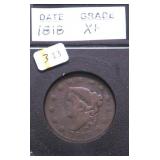 1818 LARGE CENT XF