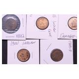 5 INDIAN HEAD CENTS