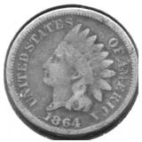 1864 INDIAN  HEAD CENT VG BR
