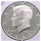 1969 S PROOF KENNEDY HALF DOLLAR